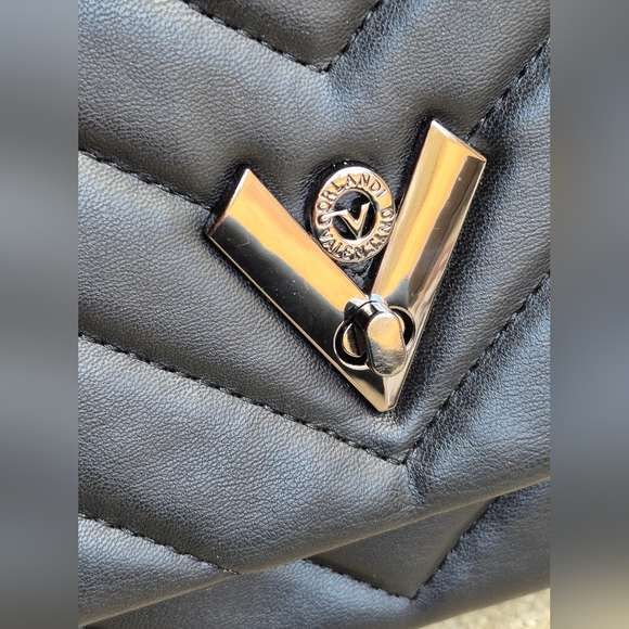 NWT Valentino Orlandi Black Quilted Crossbody Bag Retail $279 - Picture 11 of 12